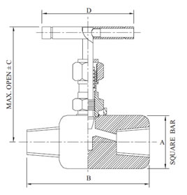 Needle Valve Male x Female Diagram