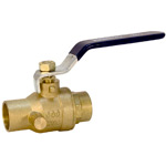 Ball Valve - Brass, Two-Piece, Full Port, C x C, with Drain